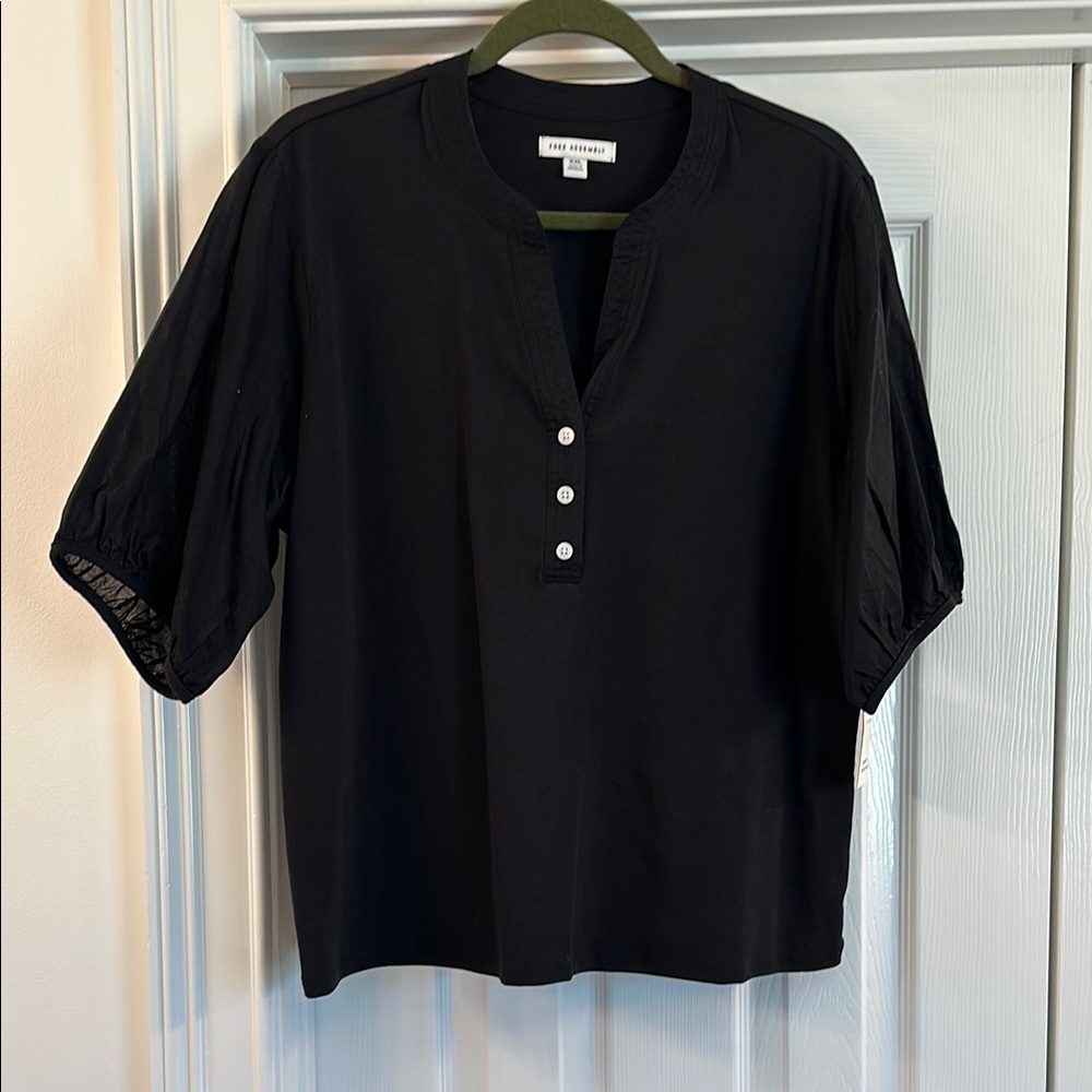 Dressy Black Short Sleeve Shirt